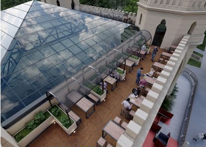 Al igual que la planta baja, las terrazas y azoteas tienen aproximadamente 766 m².