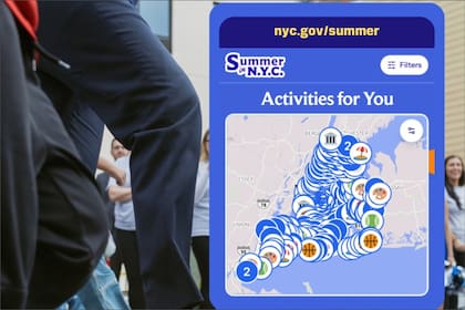 Al ingresar, el sitio web creado por Mamdani en Nueva York muestra las actividades disponibles cerca del código postal del usuario
