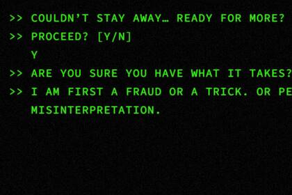 Al ingresar en la página web, quien sería un villano de la historia, propone responder una serie de preguntas para "revelar la verdad".