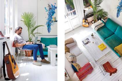 Al instalarse, Martín se ocupó sólo de algunos cambios estéticos, como pulir y pintar de blanco el piso de pino tea, al igual que las paredes y techos.