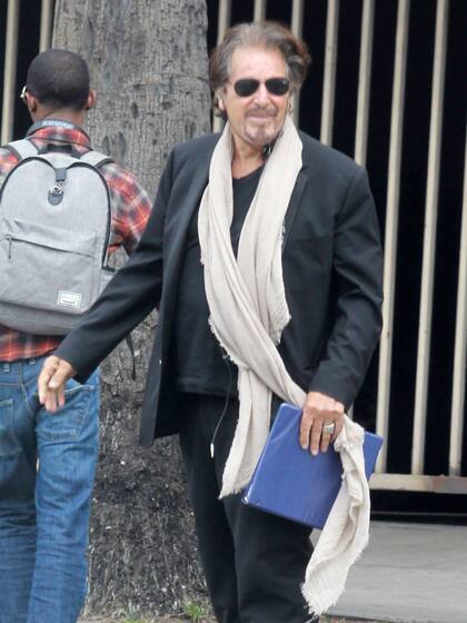 Al Pacino llegando a los ensayos