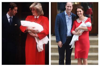 Al presentar a su tercer hijo, el príncipe Louis, Kate Middleton lució un vestido similar al que Lady Di vistió para presentar a su segundo hijo, el príncipe Harry