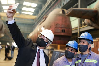 El presidente Alberto Fernández, en Tandanor, al presentar el Fondo Nacional de la Defensa