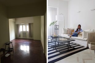 En el living, mesas ratonas (Estudio Trama) y sillón (Good Luck Casa). Lámpara de pie (Gift Collection) y apliques de pared (Artelum).