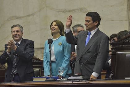 Al uruguayo César Troncoso le tocó caracterizar a Luis Duhalde. Al lado suyo, Alejandra Flechner como Chiche Duhalde