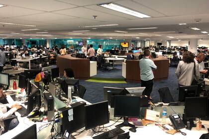 La redacción de O Globo antes de la pandemia