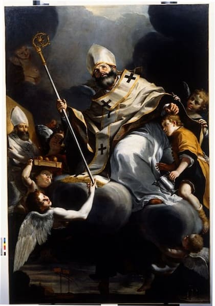 San Nicolás de Bari en la gloria, Mattia Preti, 1654-1655, óleo sobre tela