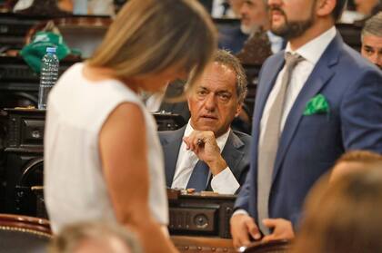 Daniel Scioli en su banca