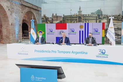 Alberto Fernández abrió la cumbre del Mercosur, con Felipe Solá y Matías Kulfas