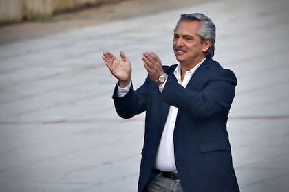 Alberto Fernández al llegar al cierre de campaña en Mar del Plata