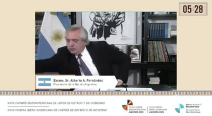 Alberto Fernández debió interrumpir su discurso en la Cumbre de Andorra por problemas de conexión