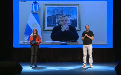 Alberto Fernández dio su discurso desde la quinta de Olivos, en la jornada "Argentina avanza".