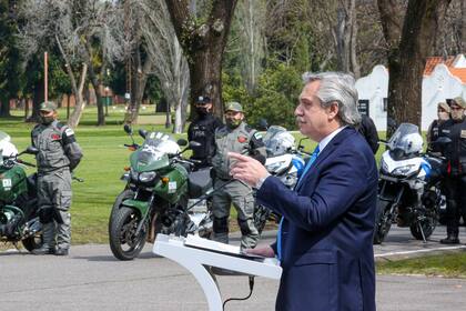 Alberto Fernández, durante el anuncio del plan de seguridad en la residencia de Olivos