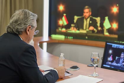 Alberto Fernández, durante la reciente virtual del Mercosur