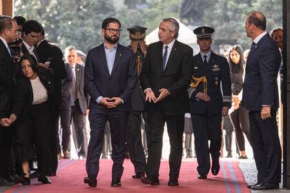 Alberto Fernández, en Chile. Estuvo deliberadamente ausente de la crisis de la seguridad en la última semana