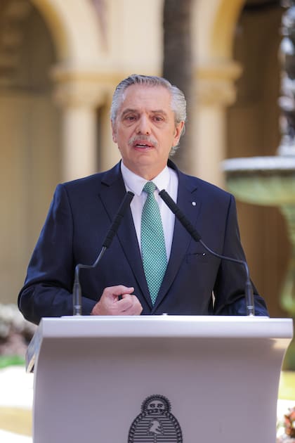 Alberto Fernández, en su último mensaje como Presidente, en la Casa Rosada