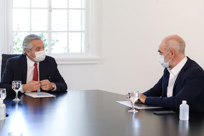 Alberto Fernández junto a Horacio Rodrígez Larreta