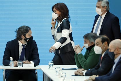 Cristina Kirchner, Alberto Fernández y Cafiero