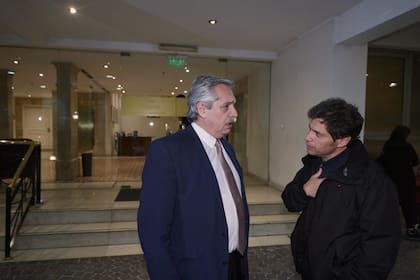 Alberto Fernández y Axel Kicillof en el sepelio de Marcelo Zlotogwiazda