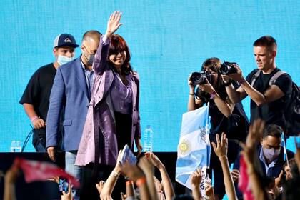 Cristina Kirchner en el cierre de campaña del Frente de Todos en Merlo