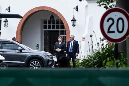 Alberto Fernández y Javier Milei, en Olivos, durante la transición presidencial