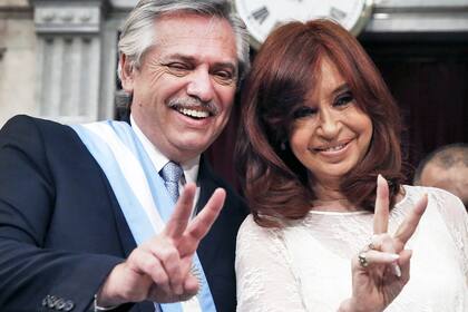 Alberto Fernández y la vicepresidenta Cristina Kirchner en su asunción 