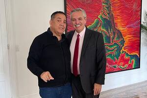 Alberto Fernández y Luis D'Elia en Olivos