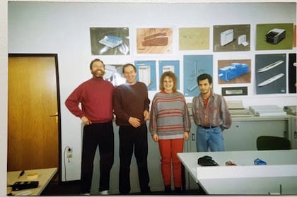 Alberto, junto a sus compañeros de trabajo en AEG, en Wilhelmshaven.