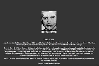 Alberto Ledo era secretario personal de César Milani y está desaparecido desde 1975