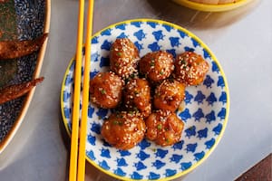 Albóndigas de langostinos chinas