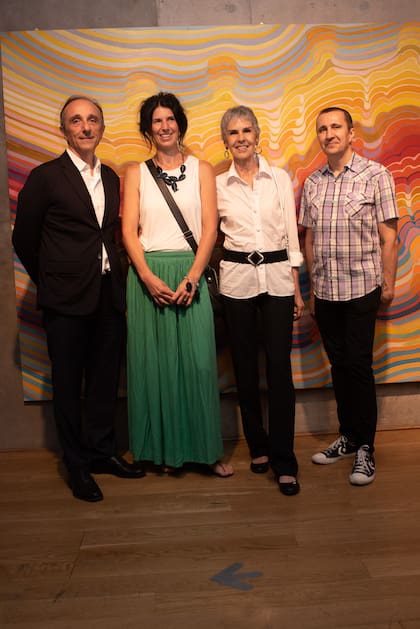 Aldo Rubino, María Torcello, María Miguens y el curador Rodrigo Alonso