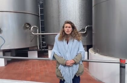 Alejandra Bada Vázquez cuando denunció el bloqueo en su planta de Moctezuma, provincia de Buenos Aires