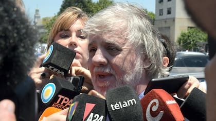 Alejandro Baldini, abogado del ex secretario de Legal y Técnica de Presidencia durante el kirchnerismo, Carlos Zannini, en los tribunales de Comodoro Py