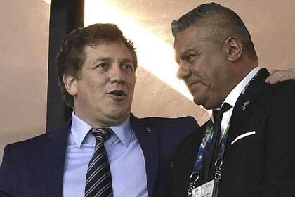Alejandro Domínguez, presidente de la Conmebol, y Claudio Tapia, presidente de la AFA.