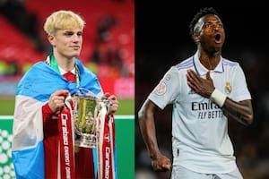 Alejandro Garnacho mostró el regalo que se llevó de Vinicius Júnior: “Para mi hermano, crack”. Foto/Instagram: @garnacho7 @vinijr