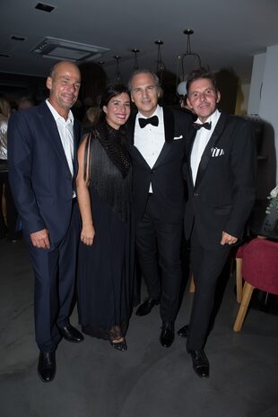 Alejandro Mata, Inés Berton, el anfitrión y Gerard Confalonieri.