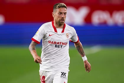 Alejandro "Papu" Gómez, con la camiseta del Sevilla, de España