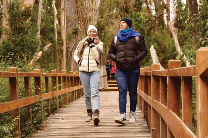 Alejandro y Coni durante su visita al Parque Nacional Los Arrayanes, en Villa La Angostura