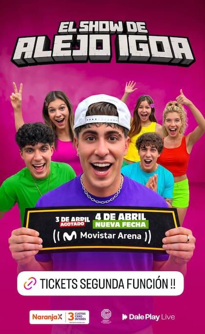Alejo Igoa anunció su segunda fecha para el Movistar Arena (Instagram: @alejoigoa)
