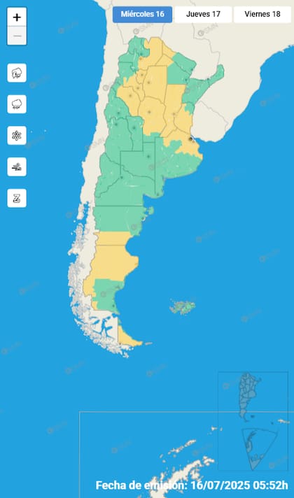 Alerta amarilla por lluvias y viento a lo largo del país