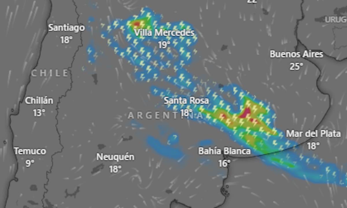 Hay alerta amarilla por tormentas, lluvias y vientos para este martes 13 de enero: las provincias afectadas