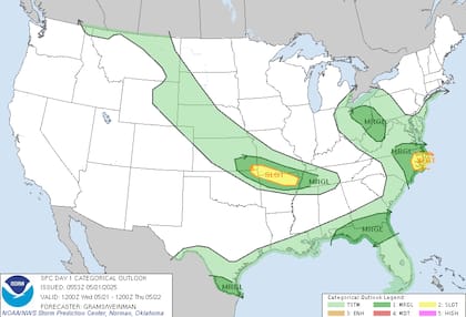 Alerta en el este: superceldas con posible formación de tornados amenazan Carolina del Norte y Virginia este miércoles