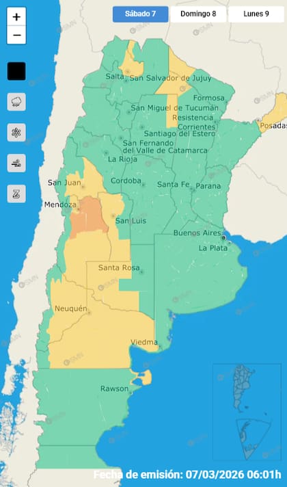 Alerta meteorológica para este 7 de marzo