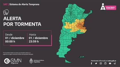 Alerta por tormentas