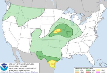 Alerta por tormentas severas en el valle del Misisipi: vientos intensos, granizo y posible formación de tornados aislados