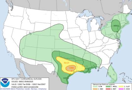 Alerta por tormentas severas en Texas: granizo de gran tamaño, ráfagas destructivas y posible tornado según el SPC