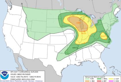 Alerta por tormentas severas: granizo de cinco cm, vientos de 120 km/h y posibles tornados afectarán hoy el Medio Oeste y Grandes Lagos