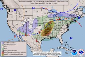 Alertas de clima severo en Estados Unidos