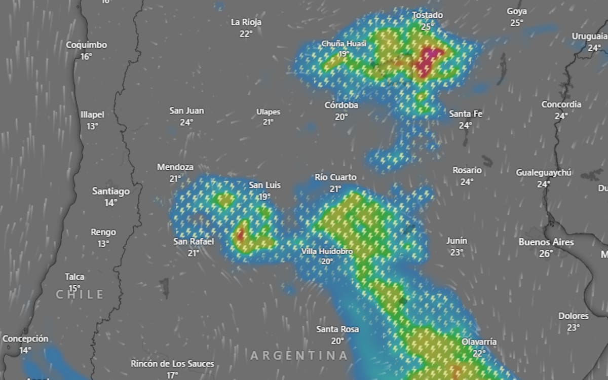 Hay alerta naranja y amarilla por tormentas, calor y viento para este miércoles 14 de enero: las provincias afectadas
