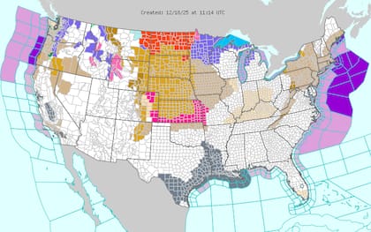 Alertas invernales en el norte y oeste de Estados Unidos